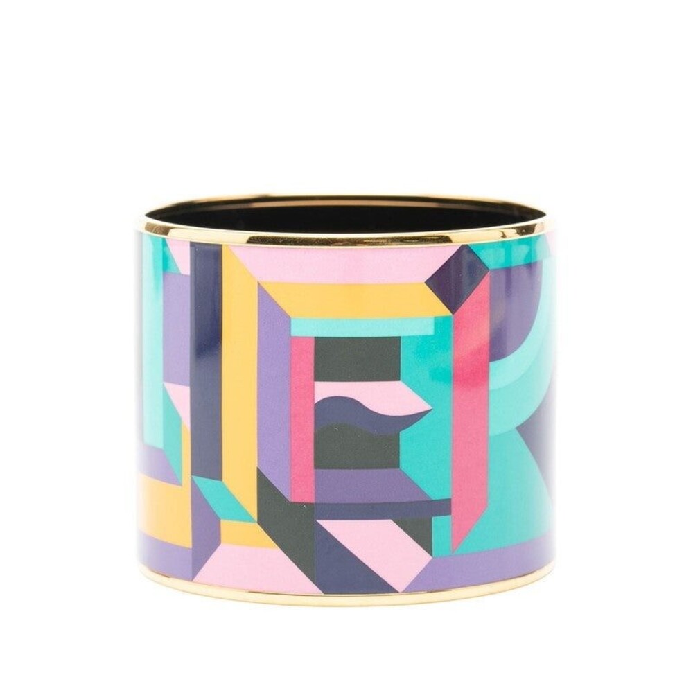 Hermes Emaille Enamel Bracelet Gold Multicolor Plated